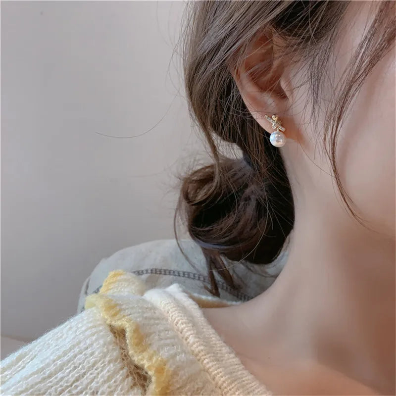 Pearl Earrings w/ Gold