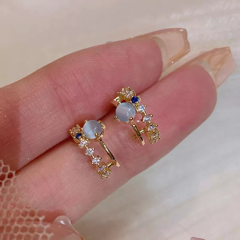 Blue Opal/Pearl Earring